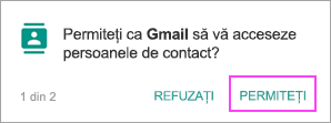 Permisiune pentru persoanele de contact