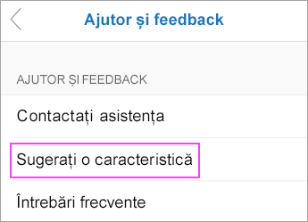 Alegeți Sugerați o caracteristică
