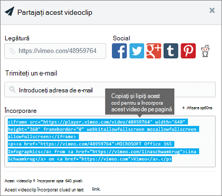 Example of using embed code to embed content on SharePoint page