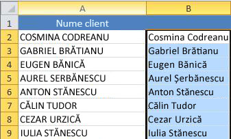 Proper case text in new column (B)