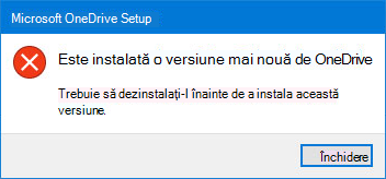 OneDrive de eroare pop-up