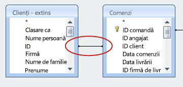 A join line in query Design view