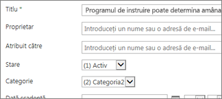 Formular de riscuri