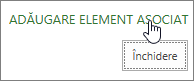 Adăugare element asociat