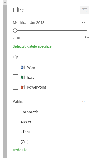 Document filter pane