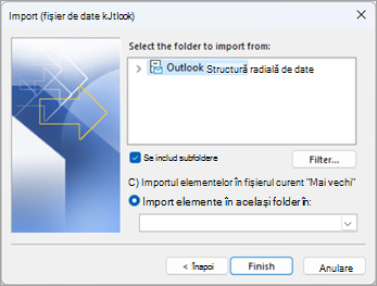 Selectați folderul din care se importă