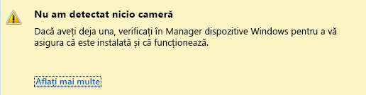 Captură de ecran pentru cameră nedetectată