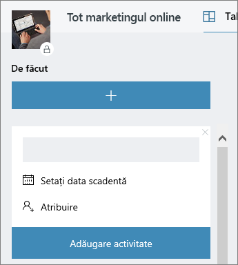 Adăugarea activităților