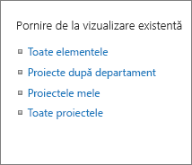 Pornire de la vizualizarea existentă