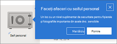 Faceți cunoștință cu caseta de dialog seifului personal