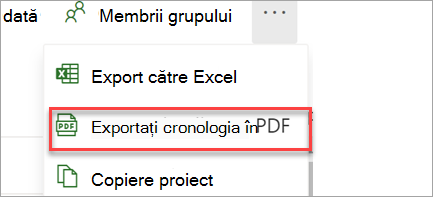 Export în PDF