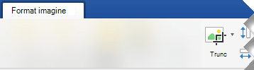 Opțiunea Trunchiere din fila Format imagine din Word 2019.
