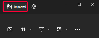 Unde găsiți pictograma Import în aplicația Fotografii.