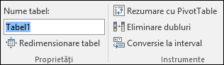 Imagine a casetei Nume din bara de formule Excel pentru a redenumi un tabel