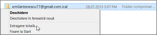 Faceți clic dreapta pe fișier și alegeți Extragere.