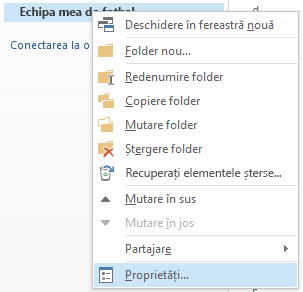 Faceți clic dreapta pe noul folder, apoi faceți clic pe Proprietăți.