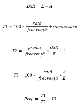 Formula PRICE atunci când N <= 1