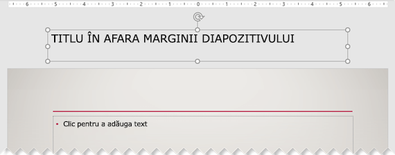 Un titlu de diapozitiv plasat în afara marginii diapozitivului vizibil.