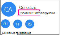 Пример карточки группы с выделенной надписью "закрытая группа"