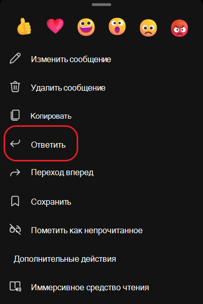 Красное поле выделяет второй параметр в меню дополнительных параметров— ответ.