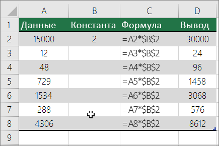 Умножение чисел константой