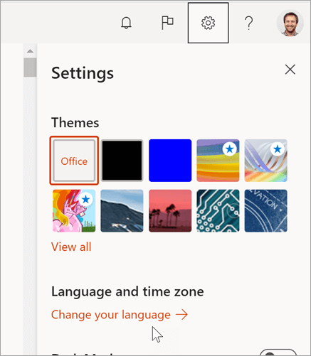 Microsoft 365 Settings Pane