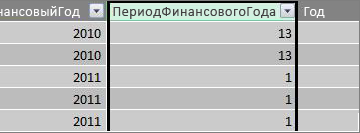 Столбец "Период в финансовом году"