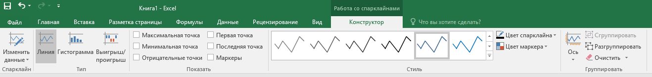 Работа со спарклайнами