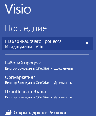 Закрепленный шаблон в Visio