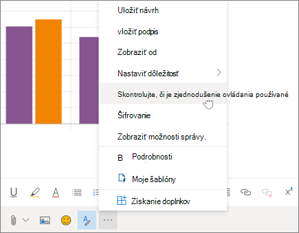 Používanie funkcie Kontrola zjednodušenia ovládania v Outlooku na webe