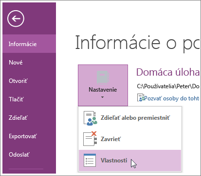 Inovovať na najnovšiu verziu programu OneNote môžete priamo z ponuky Súbor.