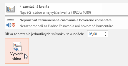 Export prezentácie ako videa
