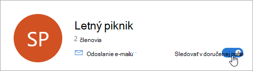 Snímka obrazovky s prepínačom Sledovať v priečinku doručenej pošty