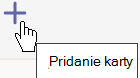 Symbol plus na paneli s nástrojmi umožňuje pridať kartu do aktuálneho kanála aplikácie Teams.