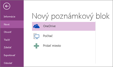 Vytvorenie nového poznámkového bloku vo OneNote