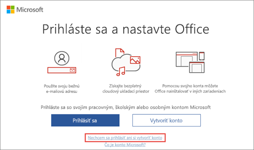 Zobrazuje prepojenie, na ktoré kliknete, keď chcete zadať kód Product Key programu Microsoft Workplace Discount Program