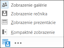 Snímka obrazovky s možnosťou výberu zobrazenia a vybratým zobrazením galérie