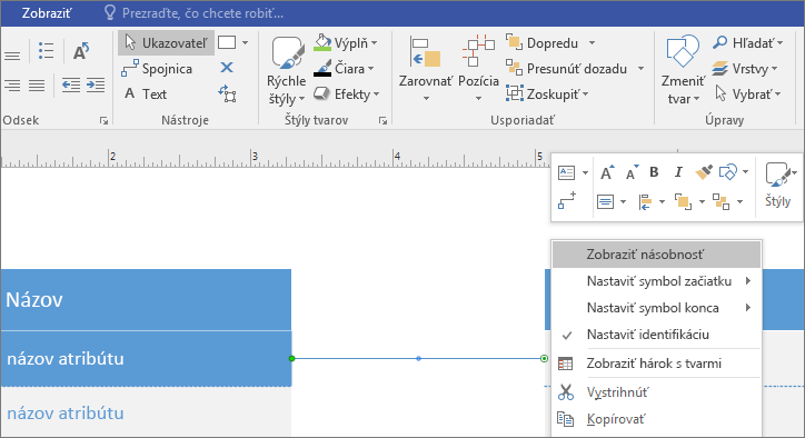 Kliknite na položku Zobraziť násobnosť