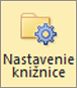 Tlačidlo Nastavenie knižnice na páse s nástrojmi programu SharePoint Foundation