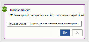 Používanie @mention v komentári