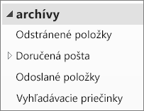 Ak chcete zobraziť podpriečinky archivačného súboru, v navigačnej table ho rozbaľte.