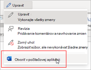 Obrázok príkazu Otvoriť v počítačovej aplikácii