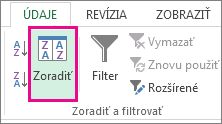 Tlačidlo Zoradiť