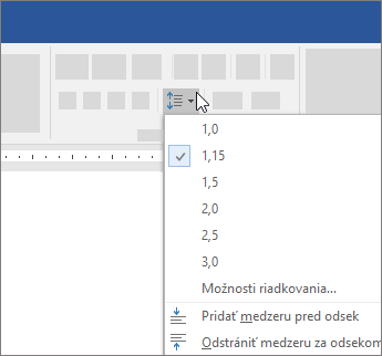 Možnosti zmeny riadkovania vo Worde