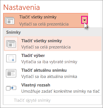 Nastavenie tlače