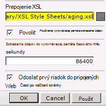 Prilepené prepojenie na súbor XSL