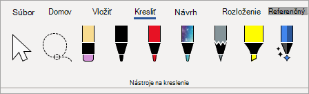 Nástroje na kreslenie v službe Microsoft 365 – perá