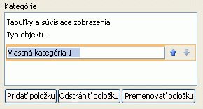 Nová vlastná kategória na navigačnej table