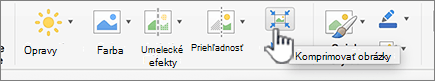 Pod kartou Obrázok vyberte položku Komprimovať obrázky