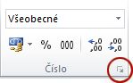 Tlačidlo spúšťača dialógového okna v skupine Číslo